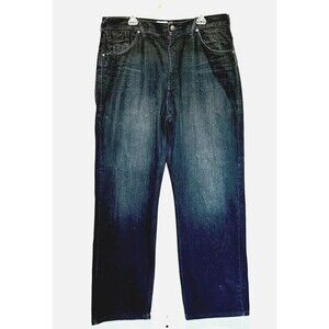 Phat Farm Baggy Jeans Men 38x32 Dark Wash Y2K Hip Hop Loose Vintage